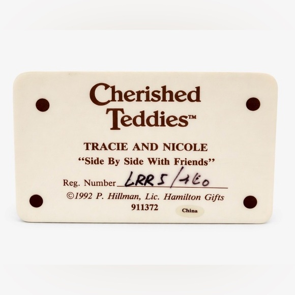 Cherished Teddies – “Tracie and Nicole” (1992) Figurine - Picture 5 of 5